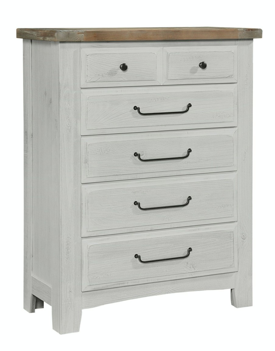 Bedroom * | Best Sellers Vaughan-Bassett Furniture Company Sawmill Alabaster 5 Drawer Chest 694-115 At Woodstock Furniture & Mattress Outlet