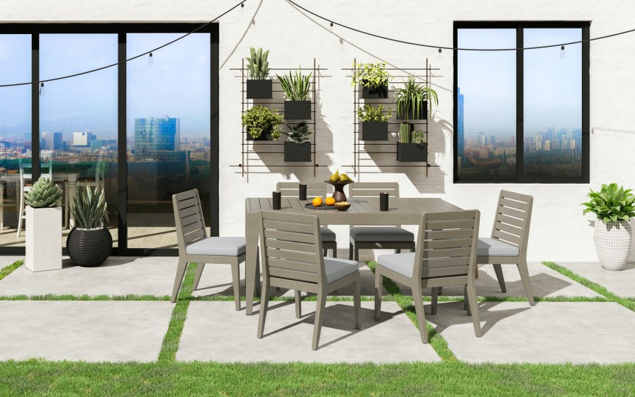 Outdoor Furniture * | Store Homestyles Sustain Gray Outdoor Dining Table And Six Chairs 5675-31-80S At Woodstock Furniture & Mattress Outlet