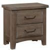 Bedroom * | Top Selling Vaughan-Bassett Furniture Company Sawmill Saddle Grey 2 Drawer Nightstand 692-226 At Woodstock Furniture & Mattress Outlet