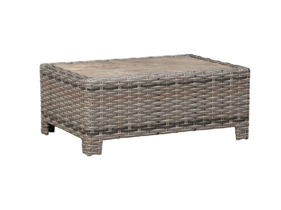 Outdoor Furniture * | Gift Selection Erwin & Sons Cast Silver Outdoor Coffee Table W/Porcelain Tile Top Es5123B-Ct At Woodstock Furniture & Mattress Outlet