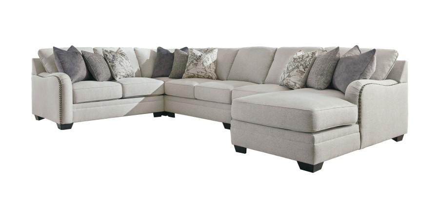 Living Room * | Top Sell Benchcraft Dellara Chalk 5-Piece Sectional With Right Arm Facing Chaise 32101S8 At Woodstock Furniture & Mattress Outlet