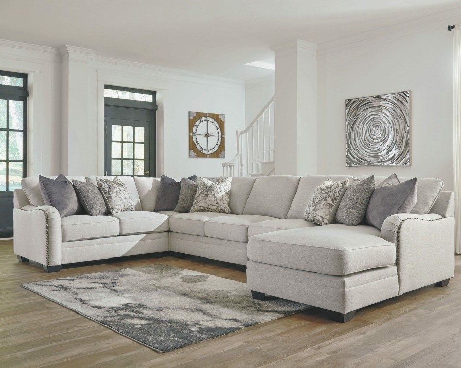 Living Room * | Top Sell Benchcraft Dellara Chalk 5-Piece Sectional With Right Arm Facing Chaise 32101S8 At Woodstock Furniture & Mattress Outlet