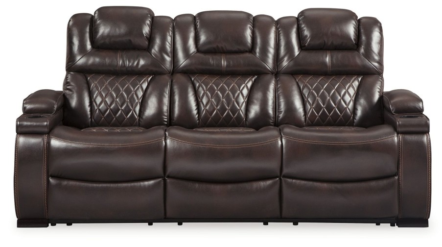 Living Room * | Online Discount Signature Design By Ashley Warnerton Chocolate Power Reclining Sofa 7540715 At Woodstock Furniture & Mattress Outlet