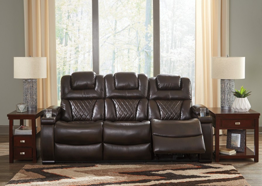 Living Room * | Online Discount Signature Design By Ashley Warnerton Chocolate Power Reclining Sofa 7540715 At Woodstock Furniture & Mattress Outlet