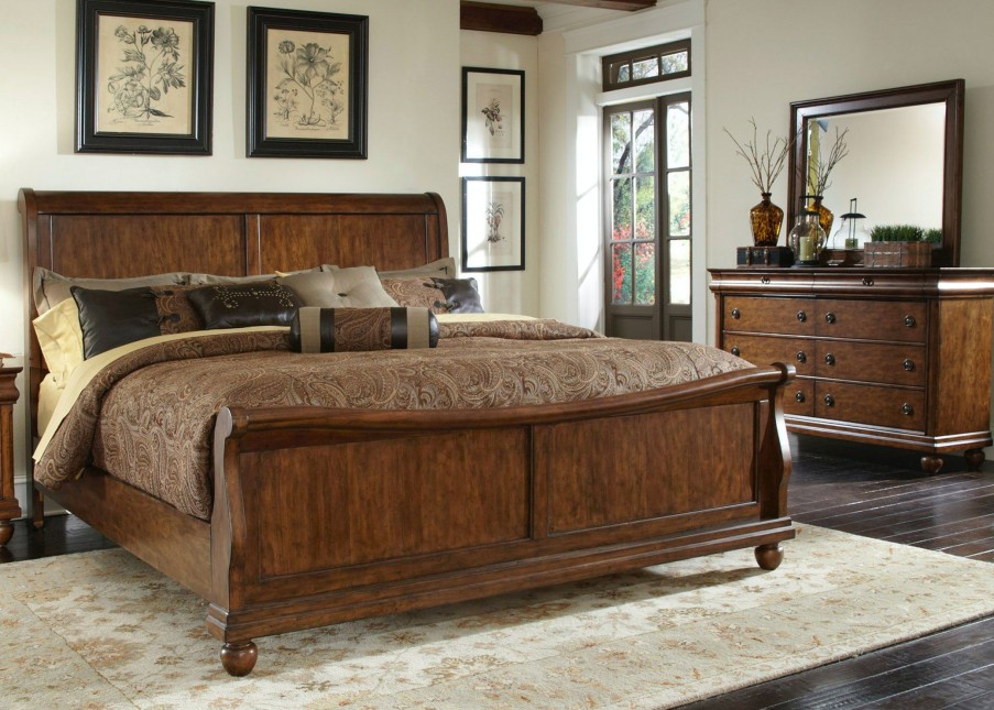 Bedroom * | Cheap Liberty Furniture Rustic Traditions King Sleigh Bed 589-Br-Ksl At Woodstock Furniture & Mattress Outlet