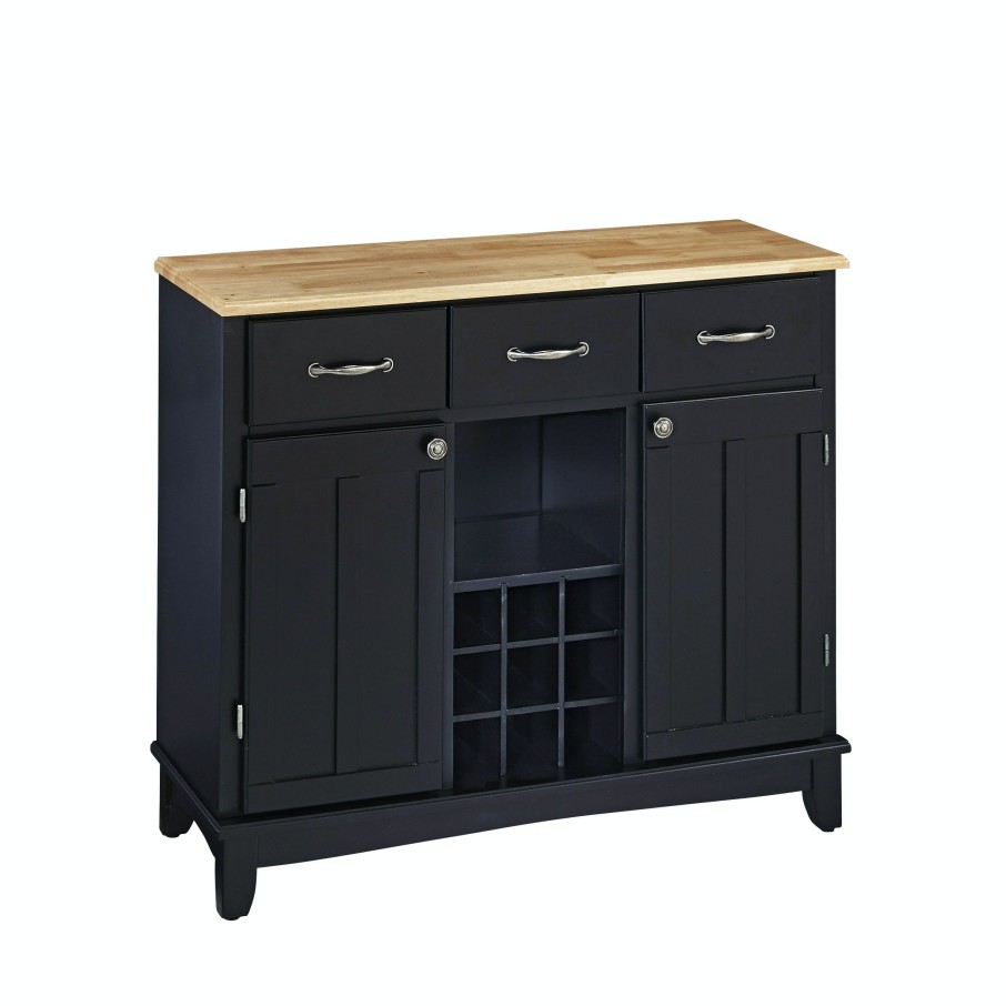 Dining Room * | Hot Selling Homestyles Buffet Of Buffets Black/Natural Server 5100-0041 At Woodstock Furniture & Mattress Outlet