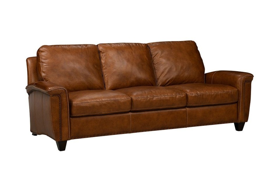 Living Room * | Cheaper Simon Li Saint James Honey Leather Sofa At Woodstock Furniture & Mattress Outlet