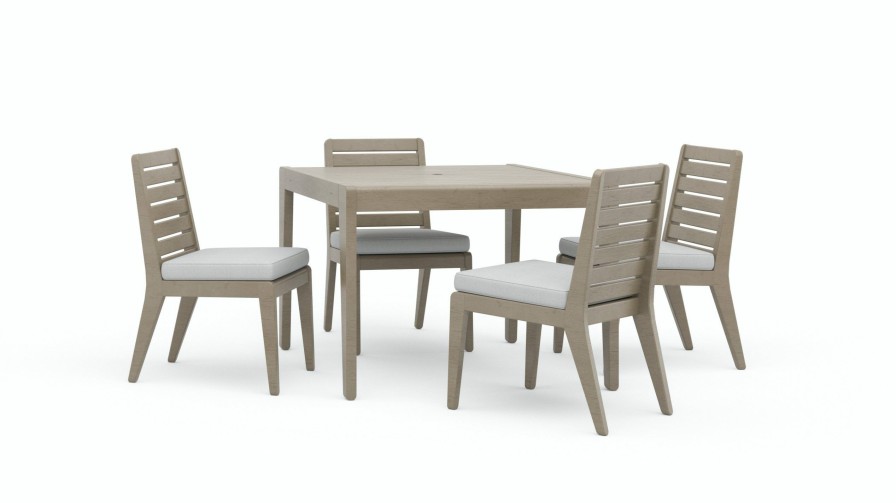 Outdoor Furniture * | Online Store Homestyles Sustain Gray Outdoor Dining Table And Four Chairs 5675-37-80Q At Woodstock Furniture & Mattress Outlet