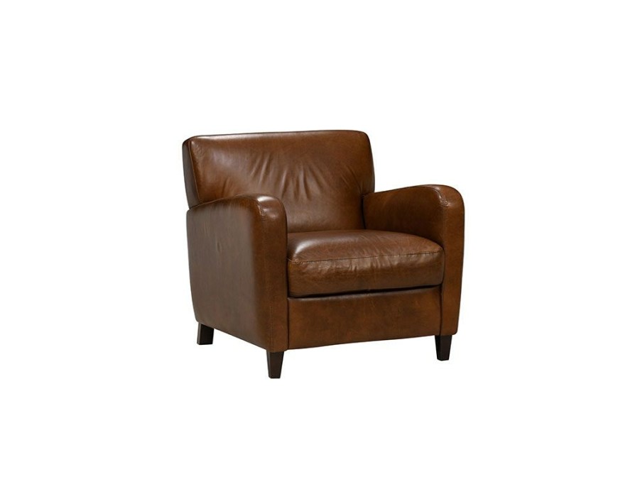 Living Room * | Online Discount Soft Line America Dallas Chestnut Leather Chair 7537-001 At Woodstock Furniture & Mattress Outlet