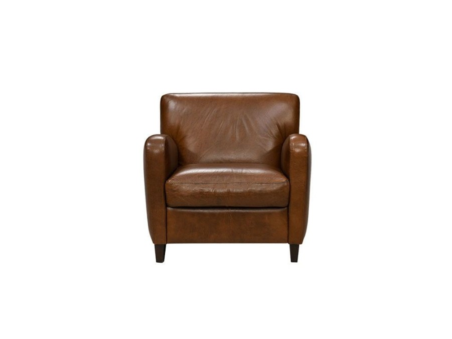 Living Room * | Online Discount Soft Line America Dallas Chestnut Leather Chair 7537-001 At Woodstock Furniture & Mattress Outlet