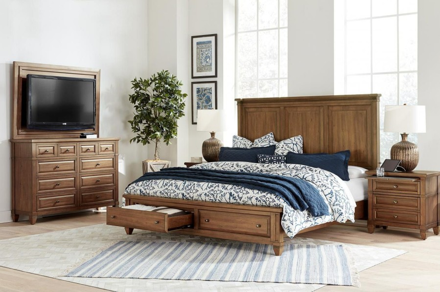 Bedroom * | Online Store Aspenhome Thornton 2 Drawer Nightstand W/Ac Outlet I34-450-Sna At Woodstock Furniture & Mattress Outlet